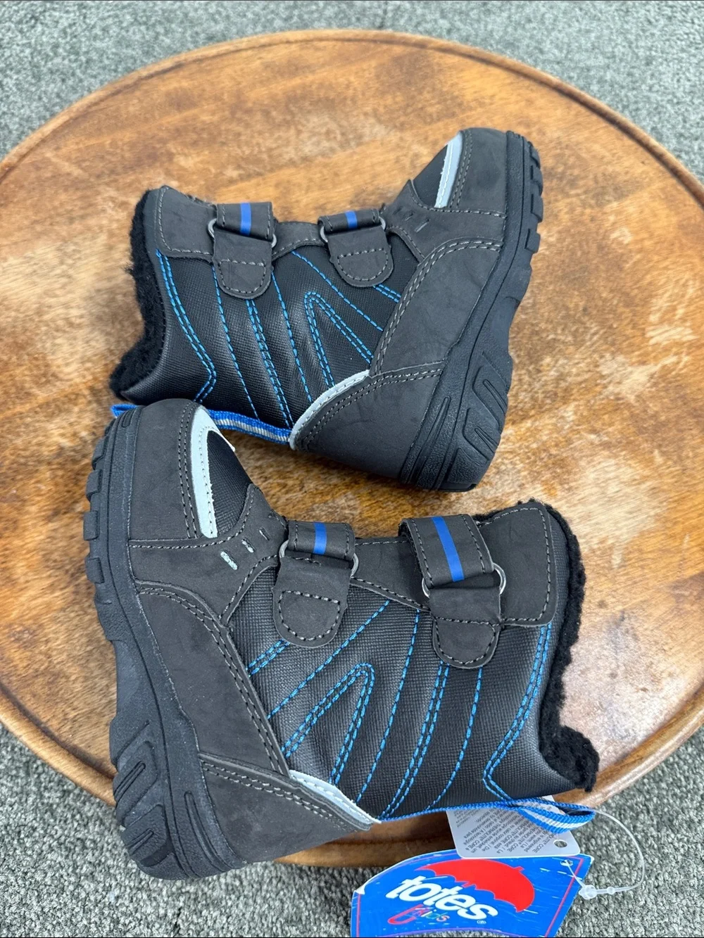 Totes Boots Kids Toddler 5 Black Blue Insulated Winter Snow Warm Play